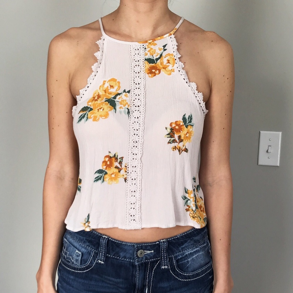 Yellow Flowers Crop Top